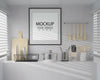 Wall Art Or Picture Frame Mockup On Kitchen Room Interior Psd