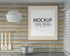 Wall Art Or Picture Frame Mockup On Kitchen Room Interior Psd