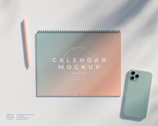 Wall Calendar Mockup Psd