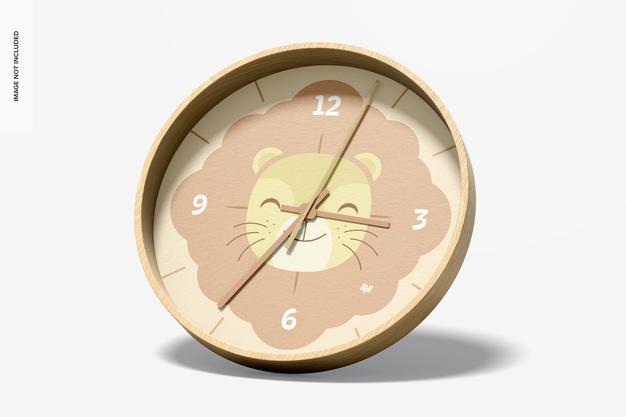 Wall Clock Mockup, Right View Psd