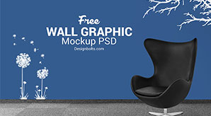 Wall Decal / Sticker Mockup Psd Files For Dark & White Background