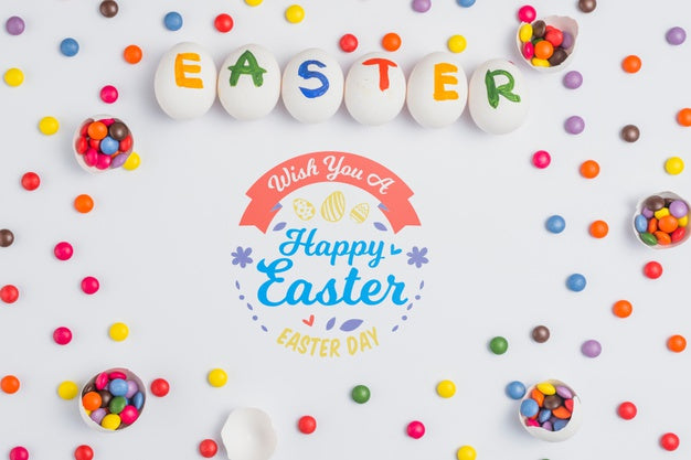 Wall Mockup Easter Concept Psd