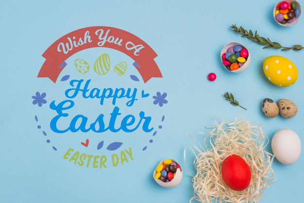 Wall Mockup Easter Concept Psd