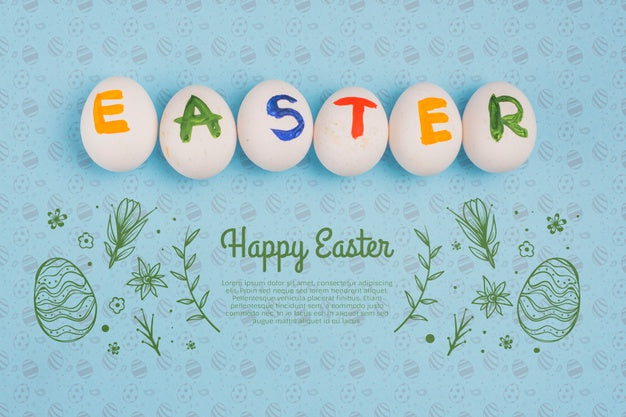 Wall Mockup Easter Concept Psd