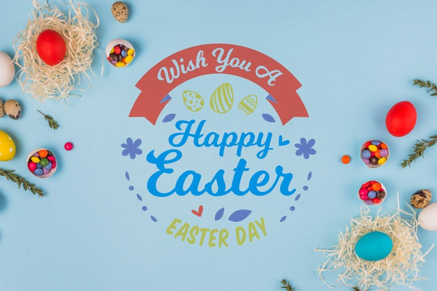 Wall Mockup Easter Concept Psd