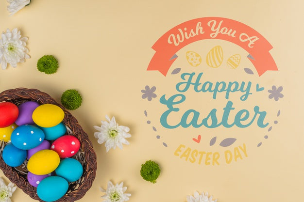 Wall Mockup Easter Concept Psd
