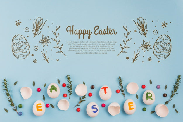 Wall Mockup Easter Concept Psd