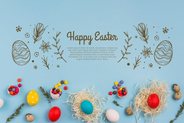 Wall Mockup Easter Concept Psd