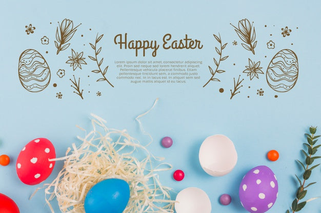 Wall Mockup Easter Concept Psd