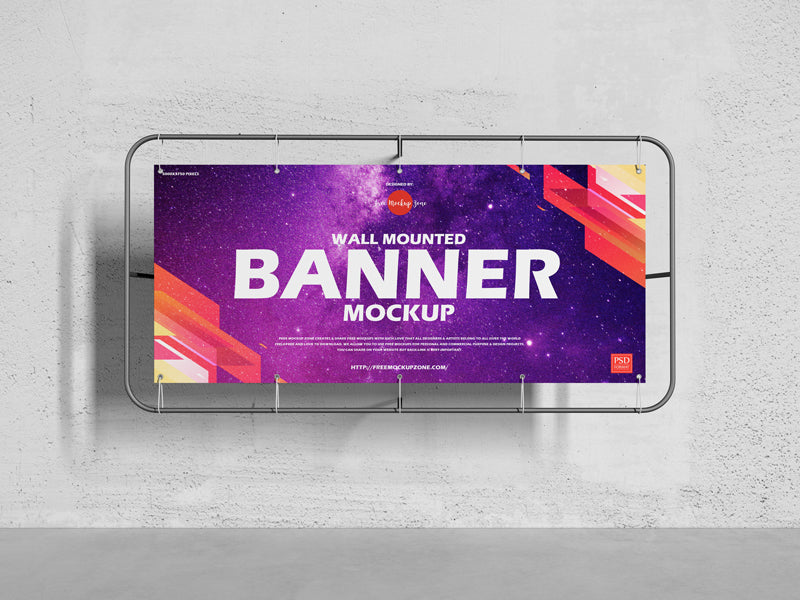 Wall Mounted Banner Mockup