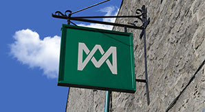 Wall Mounted Shop Sign Board Mockup Psd