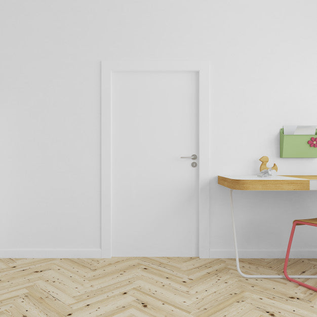 Wall With Blank Door Mockup Psd