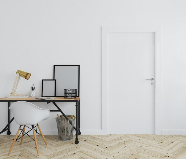 Wall With Blank Door Mockup Psd