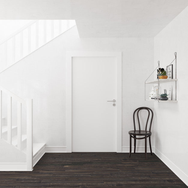 Wall With Blank Door Mockup Psd