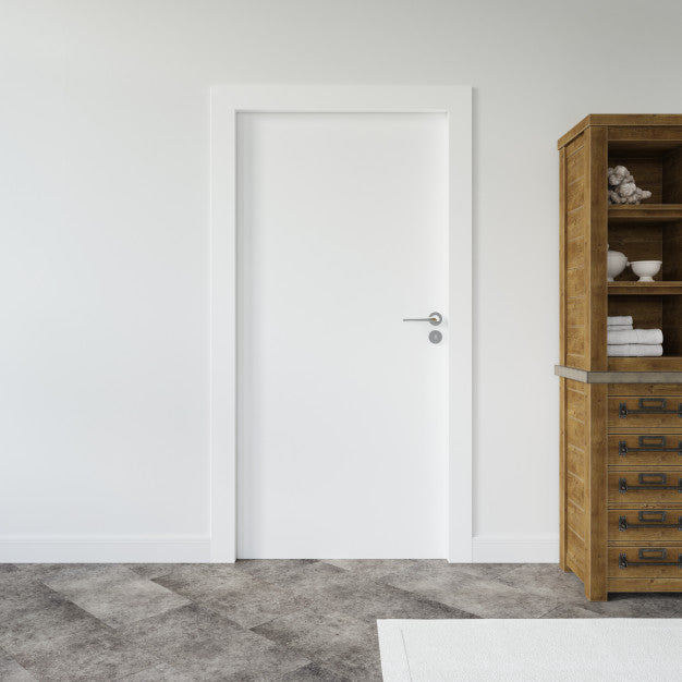 Wall With Blank Door Mockup Psd