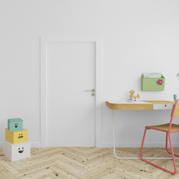 Wall With Blank Door Mockup Psd