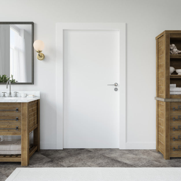 Wall With Blank Door Mockup Psd