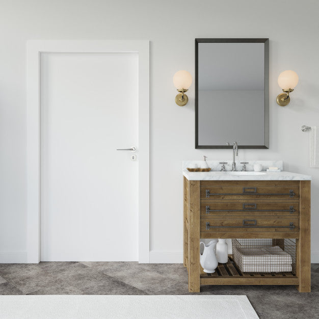 Wall With Blank Door Mockup Psd