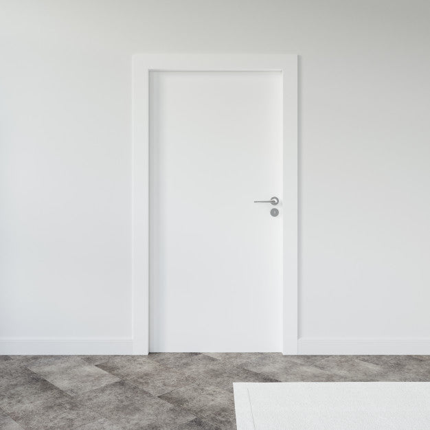 Wall With Blank Door Mockup Psd