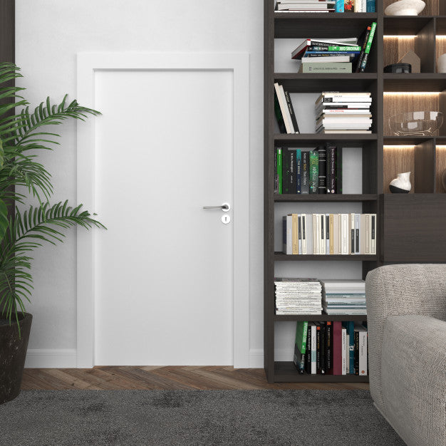 Wall With Blank Door Mockup Psd
