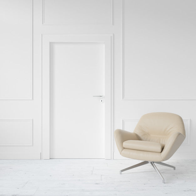 Wall With Blank Door Mockup Psd