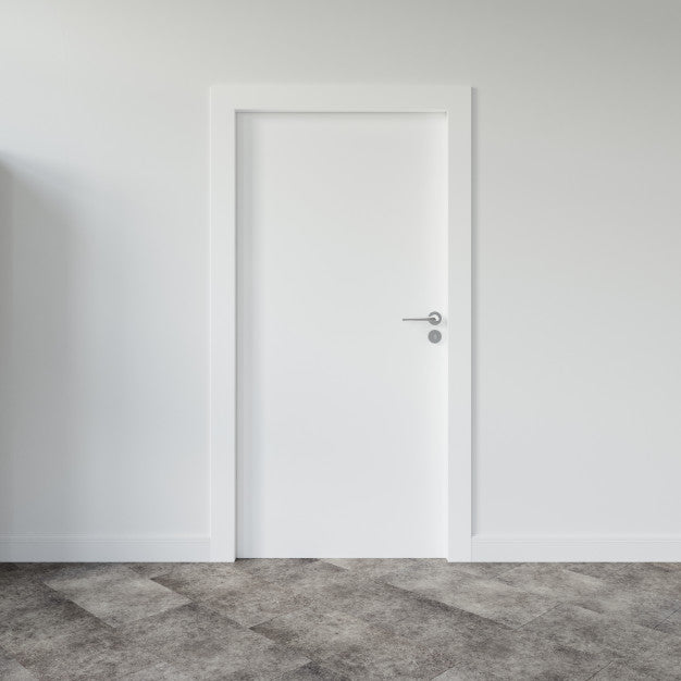Wall With Blank Door Mockup Psd