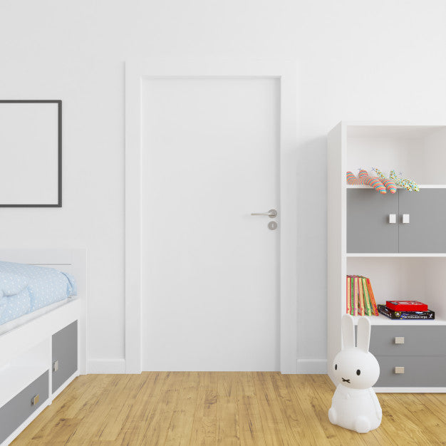 Wall With Blank Door Mockup Psd