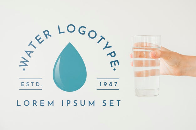 Water Logo Mockup On Copyspace Psd