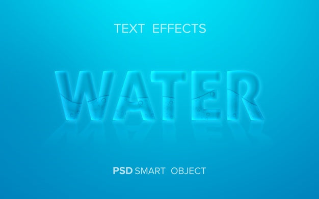 Water Text Effect Mock-Up Psd