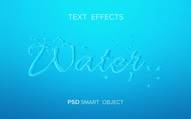 Water Text Effect Mock-Up Psd