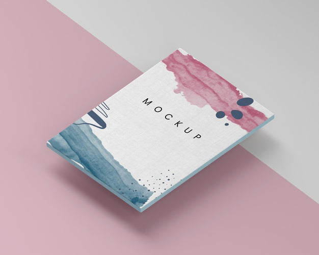 Watercolor Canvas Painting High Angle Psd