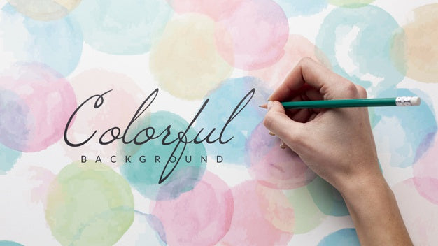Watercolor Drawing With Mock-Up Psd