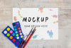Watercolor Elements Assortment With Mock-Up Psd