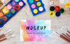 Watercolor Elements Assortment With Mock-Up Psd