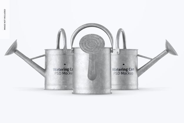 Watering Can Set Mockup Psd