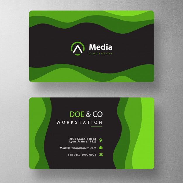 Wave Shape Visit Card Psd