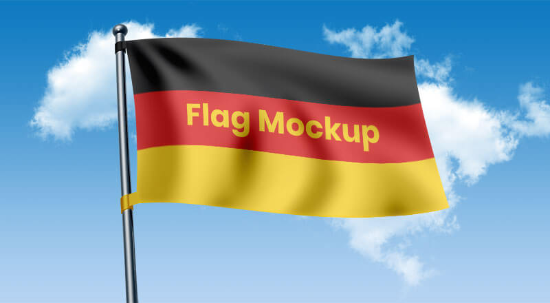 Waving Country Flag Mockup Psd