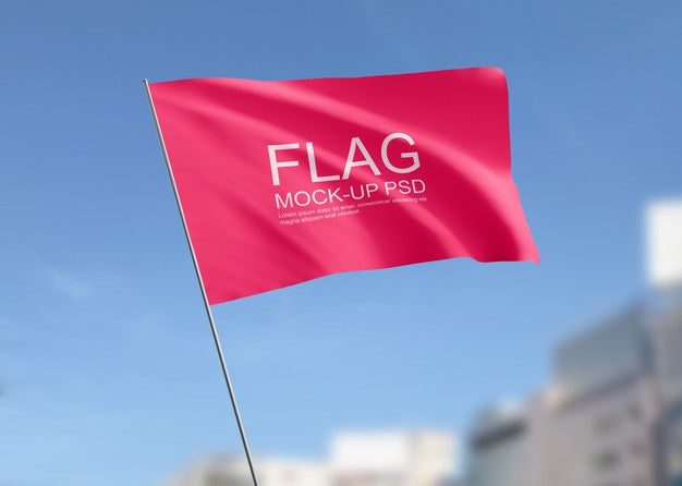 Waving Flag Mockup Psd