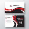Wavy Red And Black Corporate Card Psd