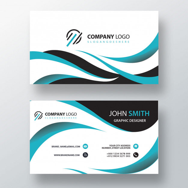 Wavy Stylish Visit Card Template Psd