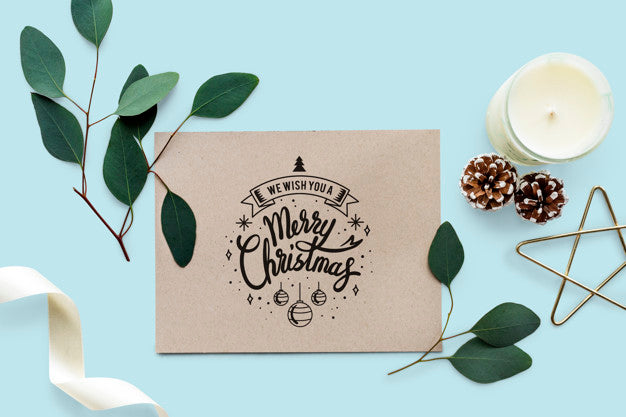 We Wish You A Merry Christmas Card Mockup Psd