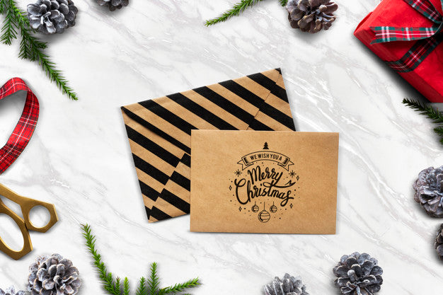 We Wish You A Merry Christmas Card Mockup Psd