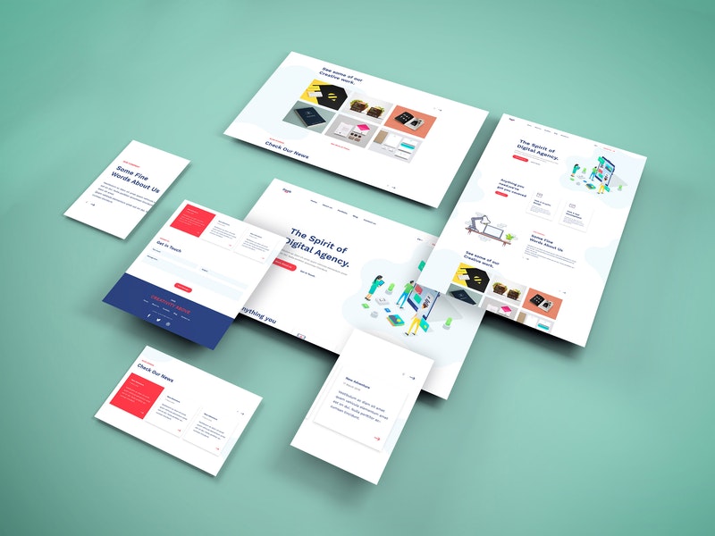 Web Elements Psd Mockup