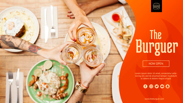 Web Mockup With Hamburger Concept Psd