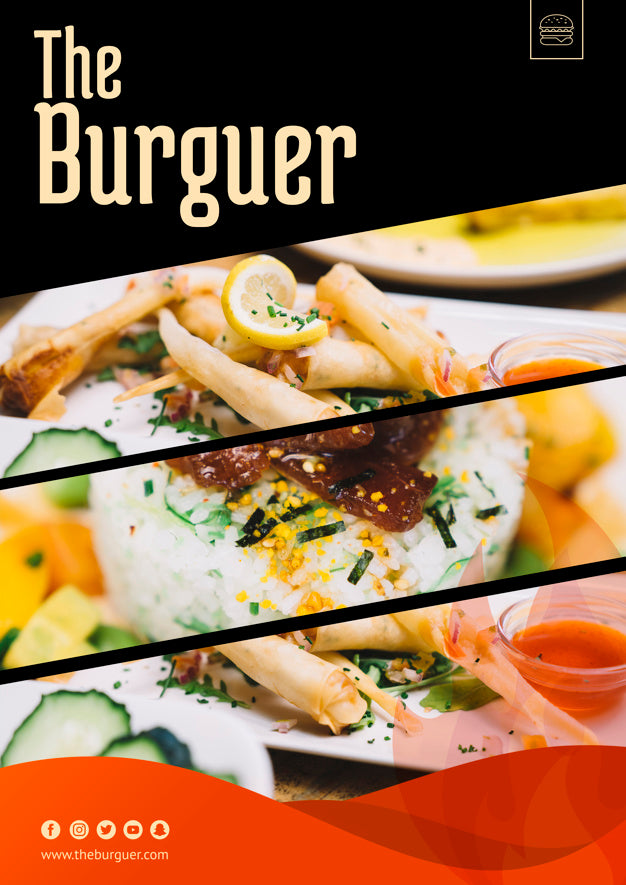 Web Mockup With Hamburger Concept Psd