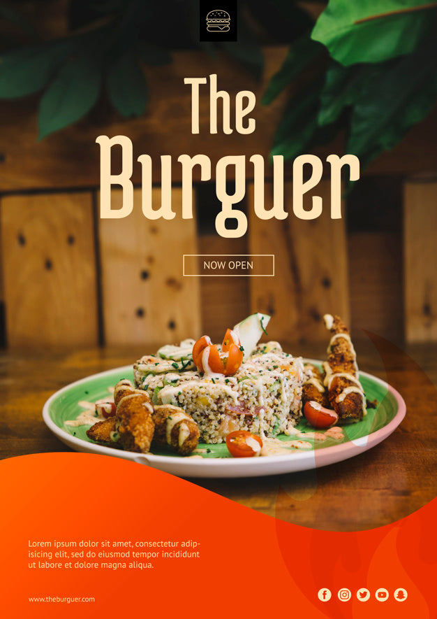 Web Mockup With Hamburger Concept Psd