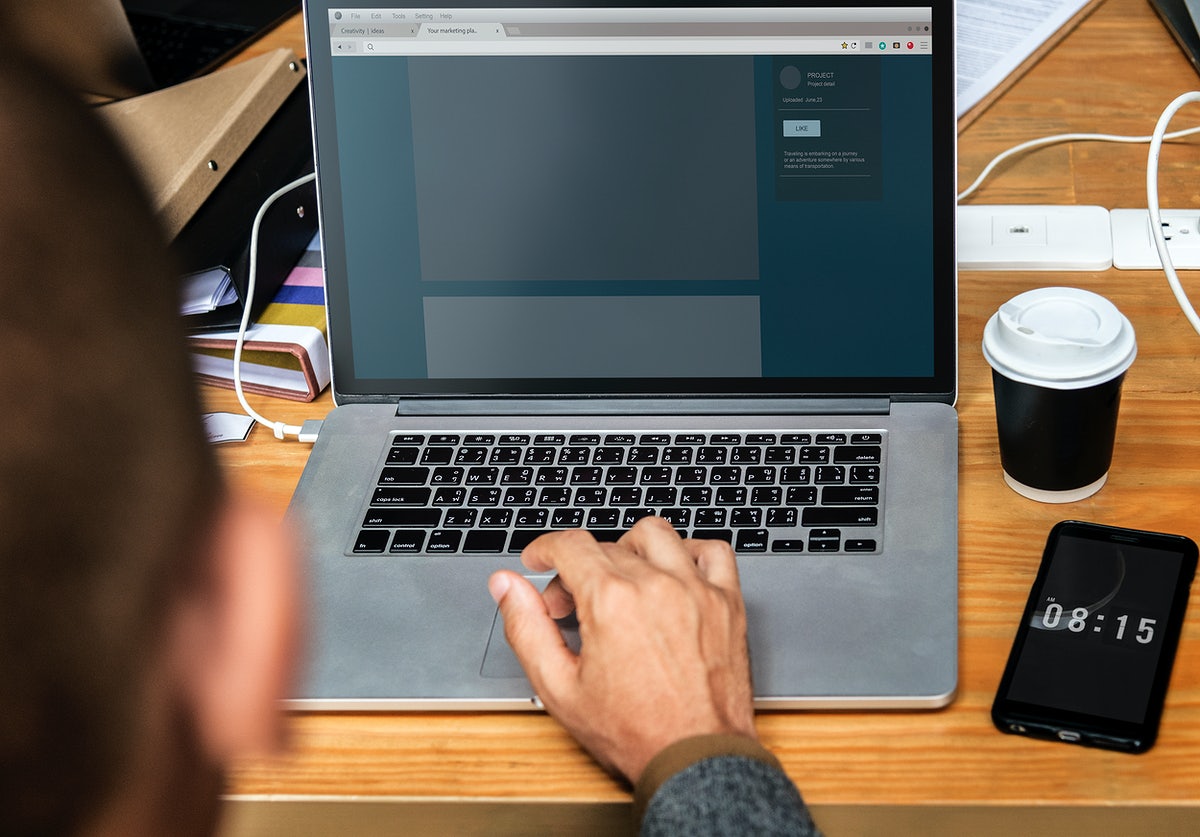 Website Template Design On A Laptop Screen