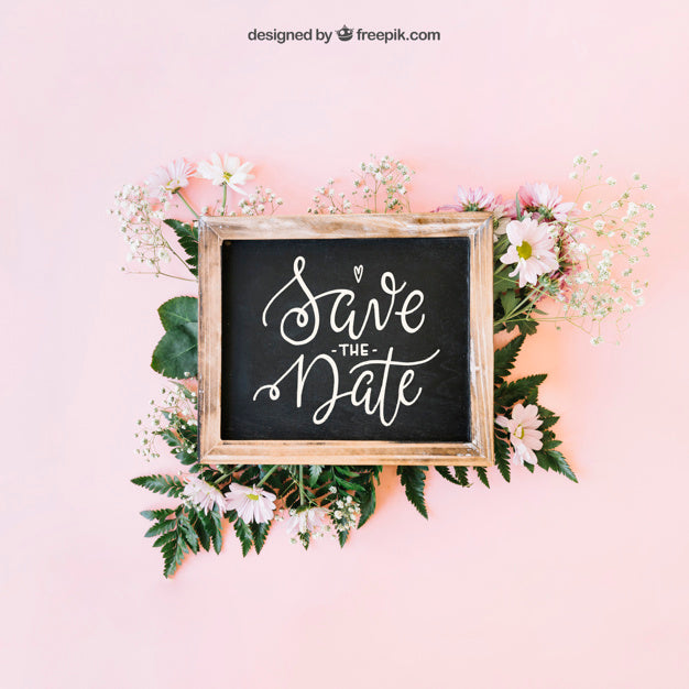 Wedding And Slate Decoration Psd