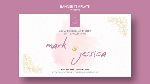 Wedding Banner Template Mock-Up Psd