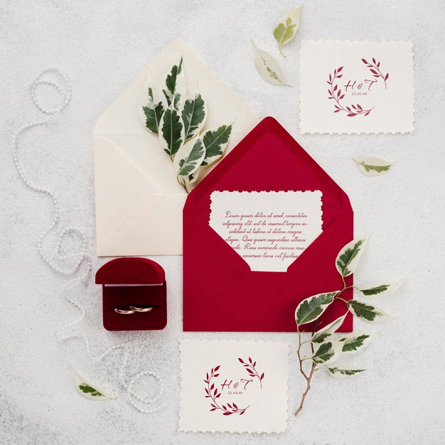 Wedding Concept Mock-Up Invitation Psd